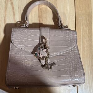 Elegant Tan Crocodile-Embossed Women's Handbag